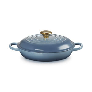 Le Creuset Signature Chambray Cast Iron Shallow Casserole 26cm